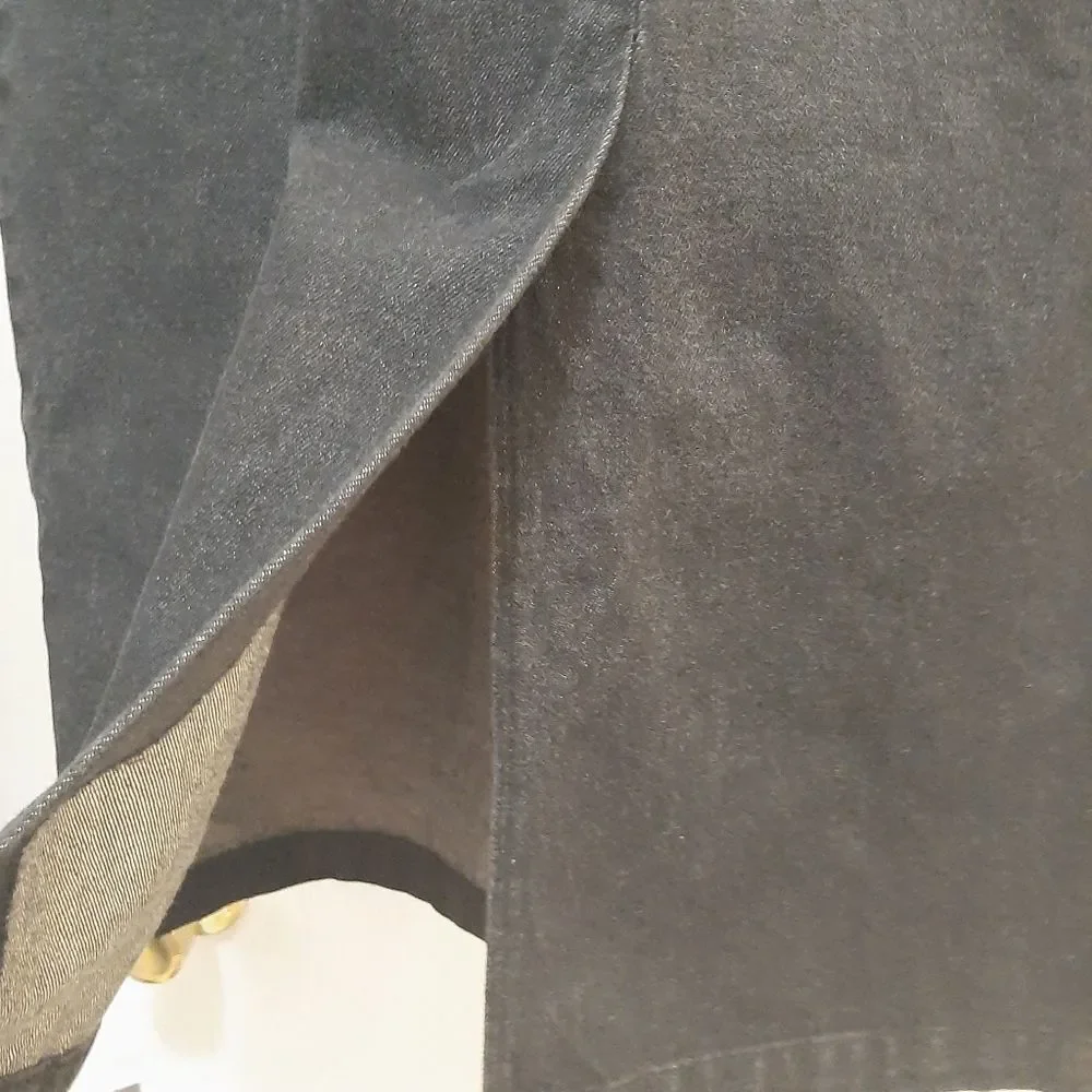 I.C Isaacs Modest Denim Black Maxi Skirt Pocket Size 12